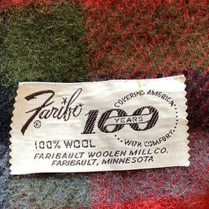 🐑 FARIBO WOOL MILLS MINNESOTA VINTAGE TARTAN PLAID LAP THROW Blanket EPLVC RED